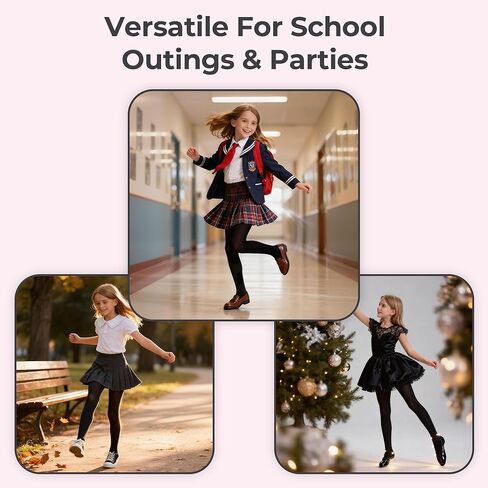 Girls Soft Semi-Opaque Tights 70D, 2 Pcs Children's Fall Stockings for Ages 4-10, Perfect for School Uniform Pair in Saudi Arabia
