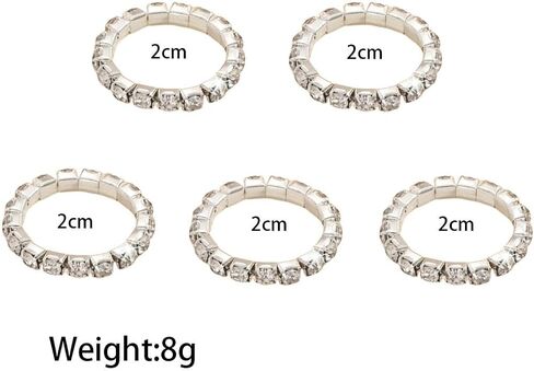 Rhinestone Rings for Women,Sparkle Crystal Stackable Stretch Rings Set,Glitter Cubic Zirconia Knuckle Ring for Wedding Bride in Saudi Arabia