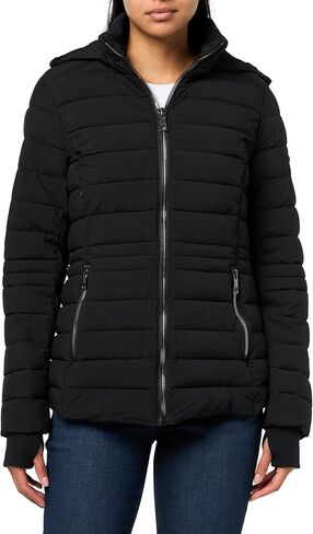 Nautica Women's Short Puffer Coat with Faur Fur Trim Hood in Saudi Arabia