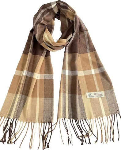 NY GOLDEN FASHION Unisex Cashmere-Feel Scarf, Tartan Plaid Pattern, 72 x 12 Inches, Winter Collection in Saudi Arabia
