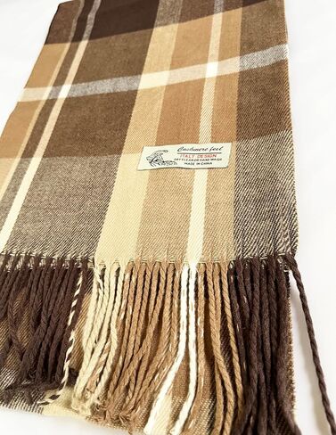 NY GOLDEN FASHION Unisex Cashmere-Feel Scarf, Tartan Plaid Pattern, 72 x 12 Inches, Winter Collection in Saudi Arabia