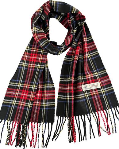 NY GOLDEN FASHION Unisex Cashmere-Feel Scarf, Tartan Plaid Pattern, 72 x 12 Inches, Winter Collection in Saudi Arabia