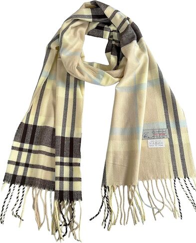 NY GOLDEN FASHION Unisex Cashmere-Feel Scarf, Tartan Plaid Pattern, 72 x 12 Inches, Winter Collection in Saudi Arabia