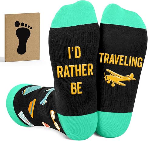 Travel Gifts - Fun Socks for Men and Women, Unique Gift for Travelers, Ideal Stocking Stuffers for Men in Saudi Arabia