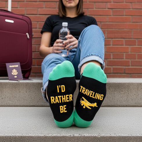 Travel Gifts - Fun Socks for Men and Women, Unique Gift for Travelers, Ideal Stocking Stuffers for Men in Saudi Arabia