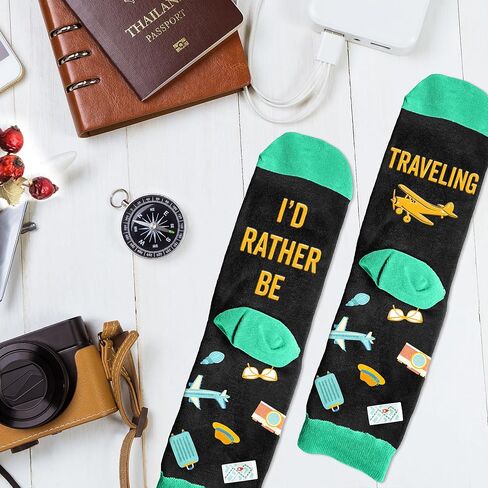 Travel Gifts - Fun Socks for Men and Women, Unique Gift for Travelers, Ideal Stocking Stuffers for Men in Saudi Arabia