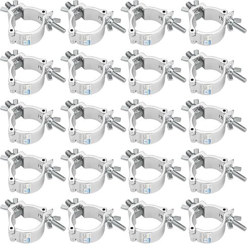 20 حزمة من مشبك إضاءة O-Clamp أسود مقاس 2 بوصة، مشبك تروس F34 لإضاءة المسرح، ضوء رأس متحرك، ضوء كشاف، الحد الأقصى للحمل 220 رطل، معرف معتمد من TUV: 1111246880 in Kuwait