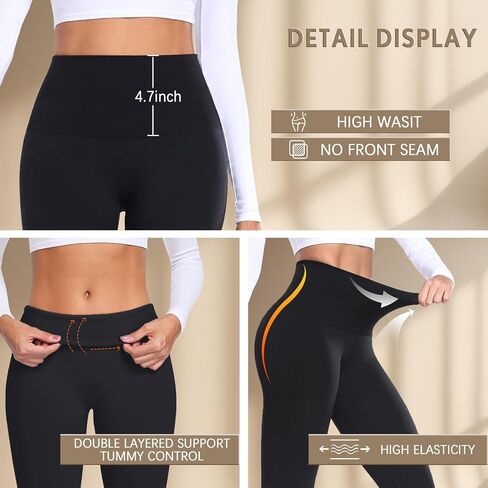 NEW YOUNG 3 Pack Fleece Lined Leggings Women - Seamless High Waist Thermal Winter Tights with Tummy Control Yoga Pants in Saudi Arabia