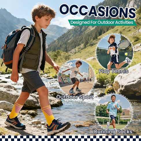 Kids Boys Athletic Socks Sport Basketball Crew Soft Cotton Breathable Youth Casual Socks 6 Pairs in Saudi Arabia