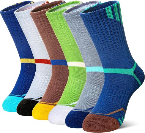 Kids Boys Athletic Socks Sport Basketball Crew Soft Cotton Breathable Youth Casual Socks 6 Pairs in Saudi Arabia