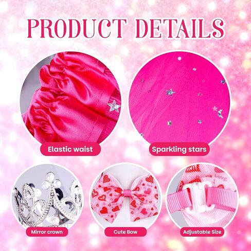 3 قطع من ملابس الأميرة الشرفة أوزة مقاس 23 بوصة 17 بوصة زي الإوزة في الحديقة الأسمنتية تنورة توتو على شكل تاج على شكل فيونكة ملابس إوز للأميرة لتزيين الحديقة الخارجية (وردي) in Kuwait