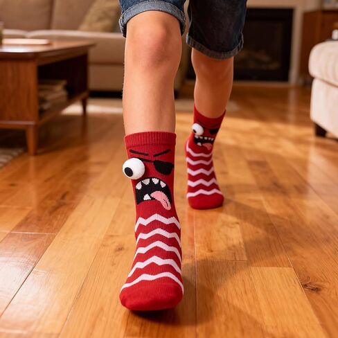 Crazy Socks for Kids - Silly Wacky Funny White Elephant Gifts Stockings Monster Toddler Socks with 3D Eyes for Kids in Saudi Arabia