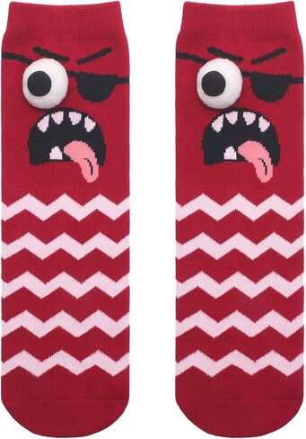 Crazy Socks for Kids - Silly Wacky Funny White Elephant Gifts Stockings Monster Toddler Socks with 3D Eyes for Kids in Saudi Arabia