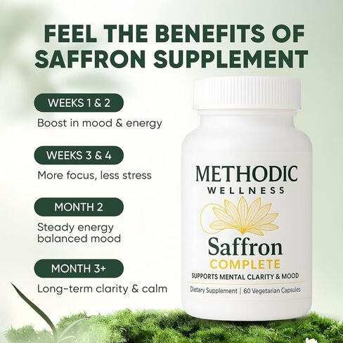 Saffron Complete Supplements, 88.5mg Saffron Extract for Mood Energy, Stress Relief & Sleep, Non-GMO & Gluten-Free – 60 Vegetable Capsule in Saudi Arabia