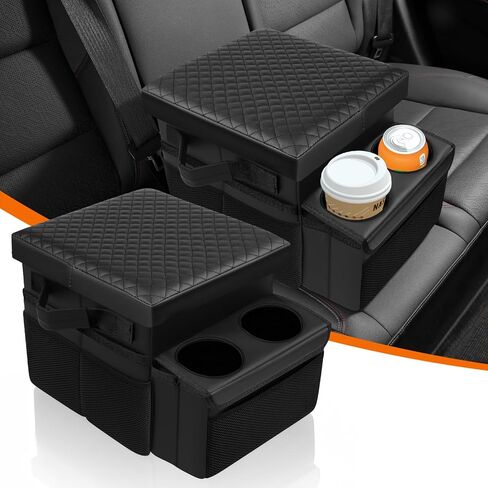 Autorder Car Cup Holder,Couch Cup Holder Pillow,Car Back Seat Organizer,Leather Cup Holder for Couch/Car/Truck/RV/Bed in Saudi Arabia