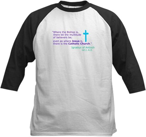 قميص بيسبول للأطفال من CafePress Ignatius of Antioch، قميص بيسبول قطني للأطفال، قميص بأكمام 3/4 راجلان in Kuwait