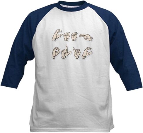 قميص بيسبول للأطفال من CafePress بلغة الإشارة الكاثوليكية، قميص بيسبول قطني للأطفال، قميص بأكمام 3/4 راجلان in Saudi Arabia