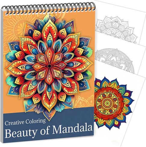 CKMOREL Mandala Coloring Book for Adult Spiral Bound Lay Flat Mandala Coloring Book for Women 24 Pages One Sided Design Gift for Adult to Relax and Relieve Anxiety - Beauty of Mandala in Saudi Arabia