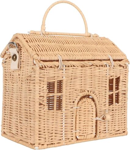 حقيبة راتان منسوجة يدويًا، حقيبة كتف من الروطان بمقبض محمول وحزام قابل للتعديل in Kuwait