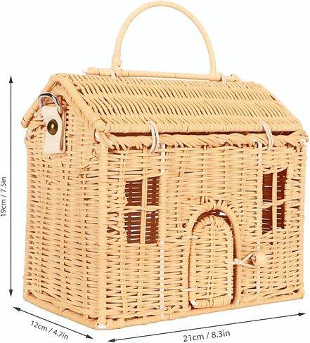 حقيبة راتان منسوجة يدويًا، حقيبة كتف من الروطان بمقبض محمول وحزام قابل للتعديل in Kuwait