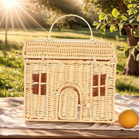 حقيبة راتان منسوجة يدويًا، حقيبة كتف من الروطان بمقبض محمول وحزام قابل للتعديل in Kuwait