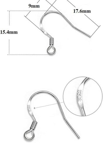 40Pcs/20 Pairs 925 Sterling Silver French Wire Earring Hooks Fish Hook Earrings Sterling Silver Earwires in Saudi Arabia