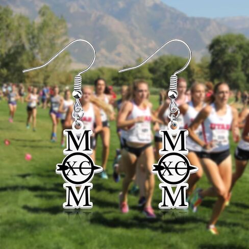 OKEYCH CrossCountry Lover Gift Cross Country Mom Earrings Running Runner Jewelry XC Runner Gift in Saudi Arabia