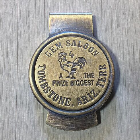 Gem Saloon Tombstone Arizona Solid Brass Money Clip With Raised Lettering & Antique Finish (3" x 2.25") in Saudi Arabia