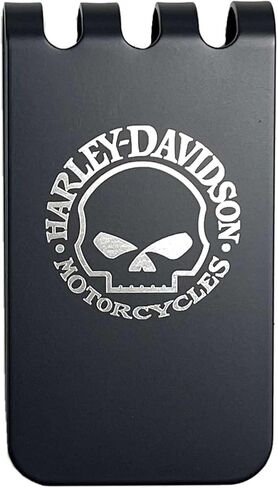 Harley-Davidson Men's Willie G Skull Metal Money Clip - Matte Black Finish in Saudi Arabia