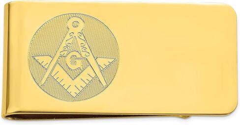 Diamond2Deal Gold-Plated Kelly Waters Masonic Money Clip (Length: 25 mm|Width: 50mm) in Saudi Arabia