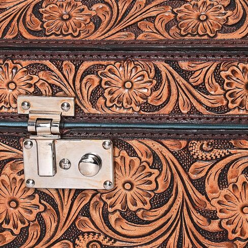 American Darling Jewelry Case Hand Tooled Genuine Leather Women Bag Western Handbag Purse in Kuwait