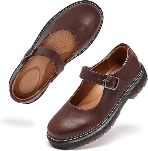 Mary Jane Shoes for Women, Memory Foam Oxford Dress Shoe Vegan Leather Buckle Strap Cute Dressy Flats for Work Office School Business Casual Cosplay Teacher in Saudi Arabia
