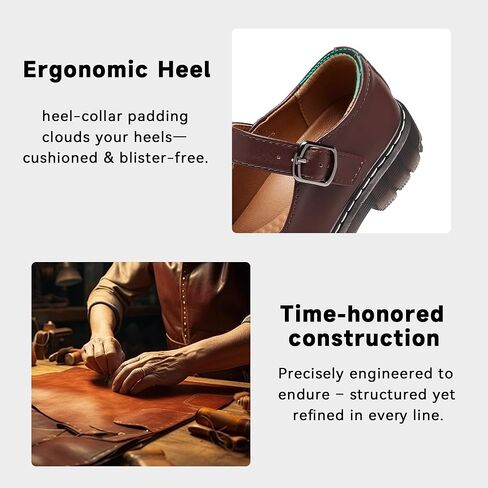 Mary Jane Shoes for Women, Memory Foam Oxford Dress Shoe Vegan Leather Buckle Strap Cute Dressy Flats for Work Office School Business Casual Cosplay Teacher in Saudi Arabia