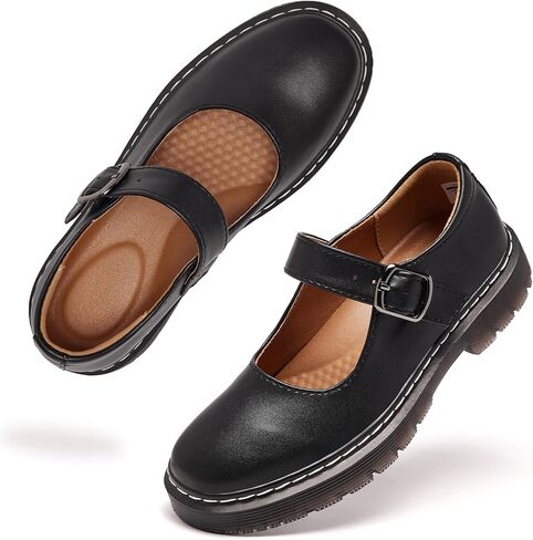 Mary Jane Shoes for Women, Memory Foam Oxford Dress Shoe Vegan Leather Buckle Strap Cute Dressy Flats for Work Office School Business Casual Cosplay Teacher in Saudi Arabia