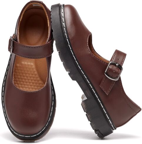 Mary Jane Shoes for Women, Memory Foam Oxford Dress Shoe Vegan Leather Buckle Strap Cute Dressy Flats for Work Office School Business Casual Cosplay Teacher in Saudi Arabia