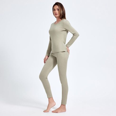 Thermal Underwear Set for Women Long Sleeve Top and Pants Base Layer Warm Stretchy Winter Loungewear(1 Set) in Saudi Arabia