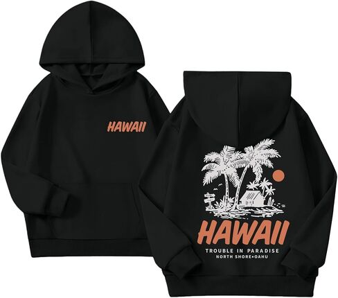 Cute Hawaii Hoodies for Girls Preppy Hawaiian Palm Beach Sweatshirt Aesthetic Graphic Vacation Hoodie Pullover Tops in Saudi Arabia