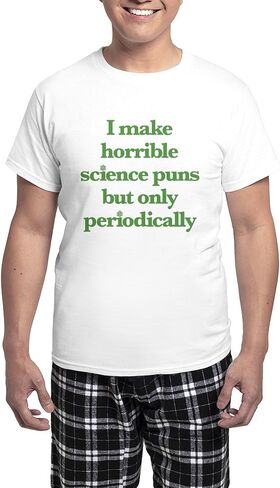 CafePress I Make Horrible Science Puns بيجامة خفيفة للرجال، مجموعة بيجامة خفيفة مبتكرة، ملابس نوم مريحة من PJ in Kuwait