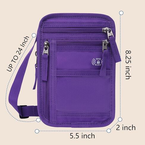 RFID Blocking Neck Wallet Small Crossbody Bag Travel Passport Holder Slim Minimalist Design Security Neck Pouch in Saudi Arabia