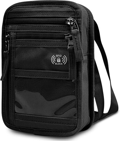 RFID Blocking Neck Wallet Small Crossbody Bag Travel Passport Holder Slim Minimalist Design Security Neck Pouch in Saudi Arabia