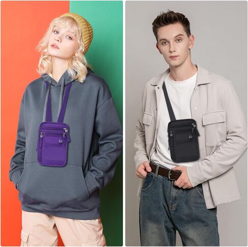 RFID Blocking Neck Wallet Small Crossbody Bag Travel Passport Holder Slim Minimalist Design Security Neck Pouch in Saudi Arabia