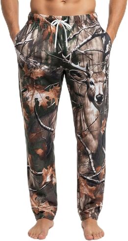 KOYI Camo Pajama Pants, Realistic Camouflage Print Lounge Pants, Cozy Unisex Sleepwear for Men Women, Novelty Pajama Bottoms in Kuwait