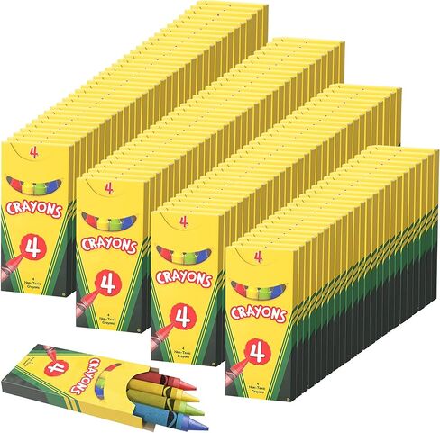 Crayons Bulk Pack Case Of 144 4-Packs, Premium Color Crayons for Kids and Toddlers, Non-Toxic, for Party Favors, Restaurants, Goody Bags, 576 Crayons! (144 Crayon Packs Only) in Saudi Arabia