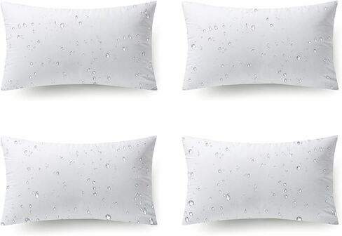 Phantoscope Premium Outdoor Pillow Inserts - Pack of 2 Square Form Water Resistant Polyester Throw Pillows, Couch Sham Cushion Stuffer, 18 X 18 inches in Kuwait