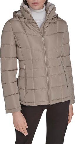 Calvin Klein womens Hooded Puffer Jacket – Lightweight Quilted Winter Coat With Zipper Pockets in Saudi Arabia