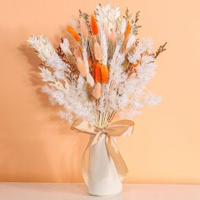 Fymlhomi 17" Dried Flower Bouquets, 100% Natural Dried Flowers with Dried Roses,Bunny Tails,Chrysanthemum Flowers Decor for Vase Rustic Boho Home Decor,Party Fall Decor for Wedding Gift in Kuwait