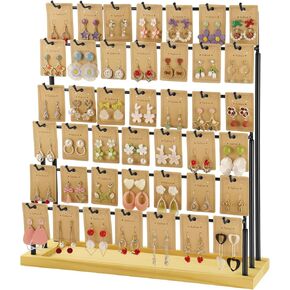 Jewelry Display for Vendors,6 Tiers 42 Hooks Earring Rack Display Holder Stand, Earring Organizer Holder for Necklaces Rings Bracelets Keychains,Jewelry Display for Selling with Earrings Cards-Black in Saudi Arabia