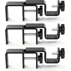 Outside Mounted Blinds Curtain Rod Bracket, 1.3-2" Adjustable, No Drilling Curtain Rods Holder for Over Blinds, Easy Install Tool-Free Hand-Twist Screws & Anti-Slip Square Base (Set of 2, Matte Black) in Saudi Arabia