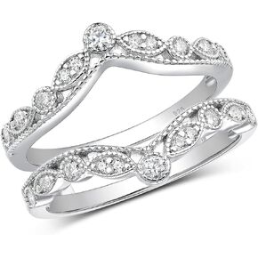 Moissanite Ring Enhancer for Engagement Ring Vintage Curved Wedding Bands 925 Sterling Silver Sz 5-10 in Saudi Arabia