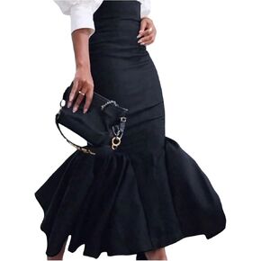 GORGLITTER المرأة الكشكشة Bodycon تنانير طويلة ذيل السمكة عالية الخصر قلم رصاص طويل الخروج التنانير in Kuwait